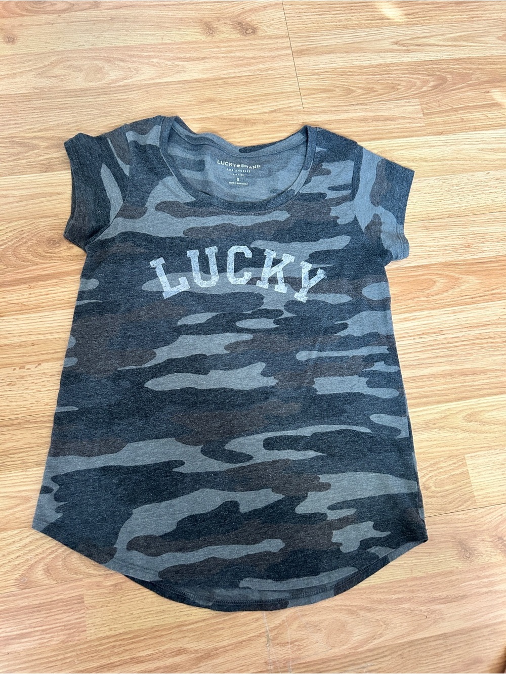 Lucky Brand Women's Gray Camo Tank with Logo - Picture 3 of 5